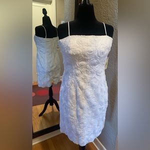 Calvin Klein Body Con Textured Flower Cocktail Dress ~ Size 12